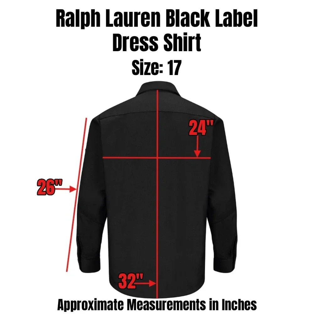 Ralph Lauren Black Label Dress Shirt Mens 17 Purple Made in Italy‎ Luxury Cotton